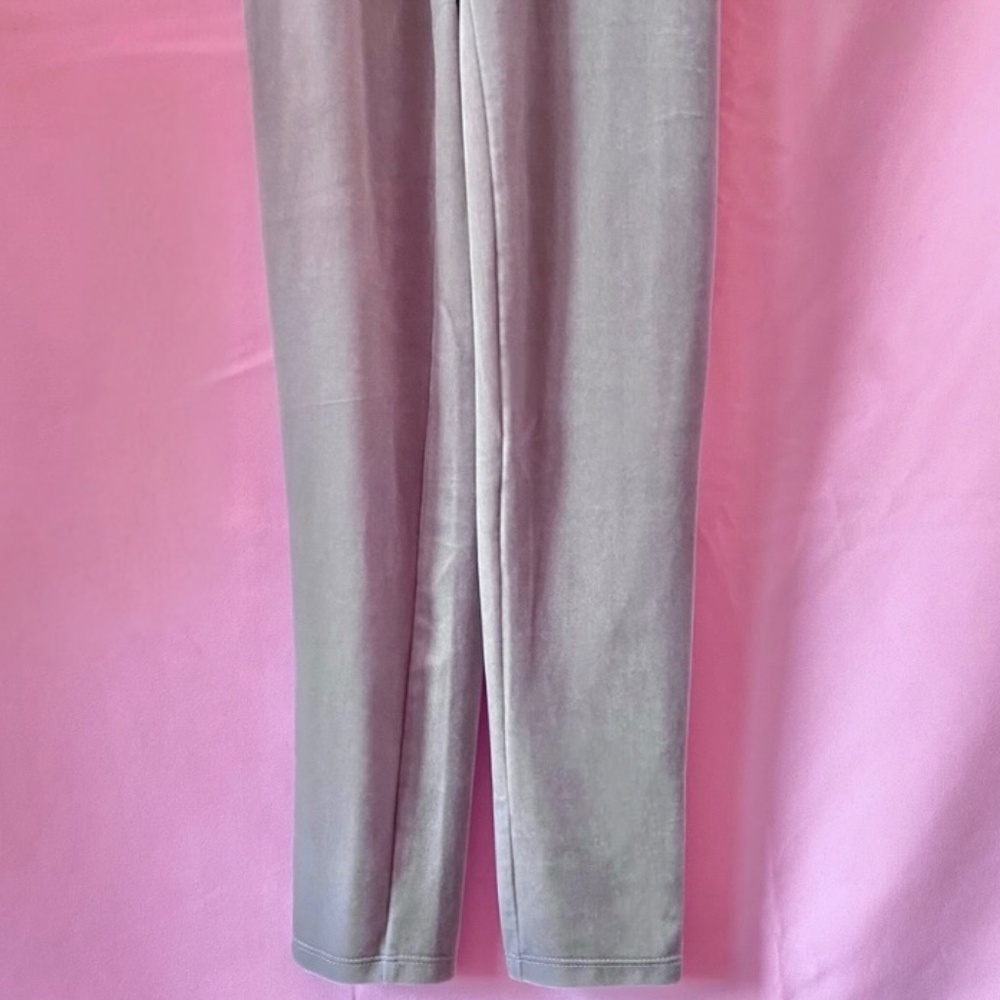 Grey Velour Matching Set Longsleeve Cardigan Pant Bodysuit Silver Small Forever2 - Picture 10 of 12
